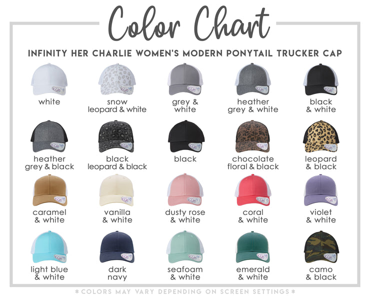 Custom Logo Leather Patch Trucker Hat – Infinity Her® "Charlie" Women's