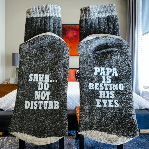 Funny Gift - Papa Is Resting His Eyes Do Not Disturb Socks