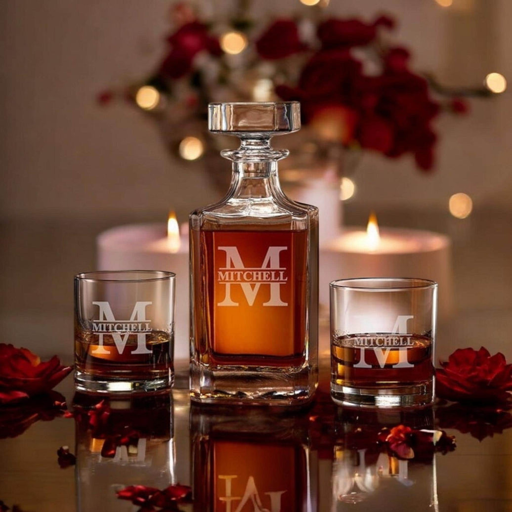 Whiskey Decanter Personalized Custom Gift Box