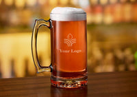 Custom Corporate Beer Mug - Personalized Logo Engraved Promotional Gifts for Clients, Wholesale Bulk Beer Glasses