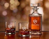 Whiskey Decanter Set - Custom Engraved Glasses for Gifts, Personalized Logo Design, Perfect for Clients & Bulk Orders