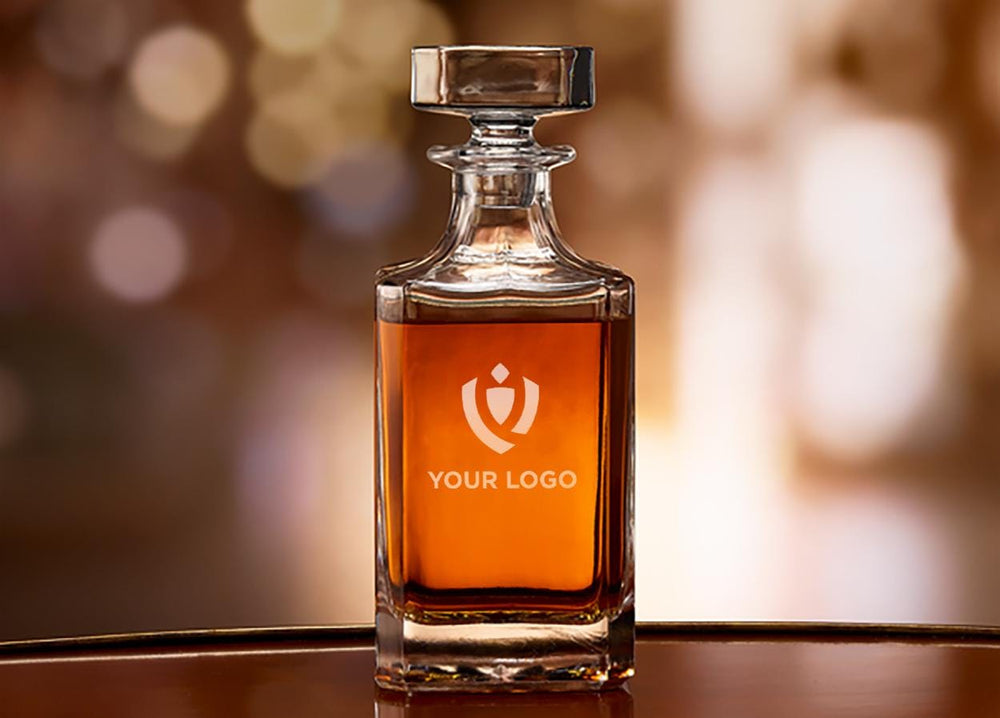 Whiskey Decanter Set - Custom Engraved Glasses for Gifts, Personalized Logo Design, Perfect for Clients & Bulk Orders