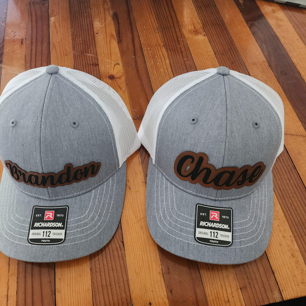 Custom Name Richardson Hat Leather Patch