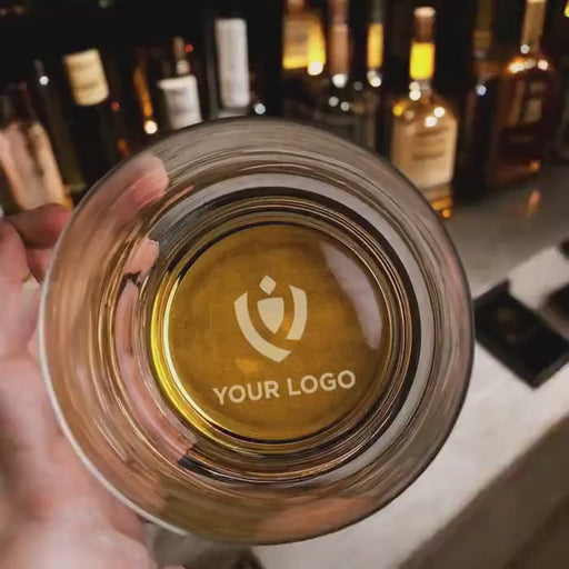 Custom Logo Whiskey Glass - Personalized Engraved Glasses for Corporate Gifts, Client Keepsakes & Promotional Items